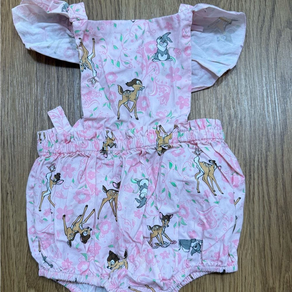 Disney Bambi Pink Baby Romper with Cartoon Print size 2